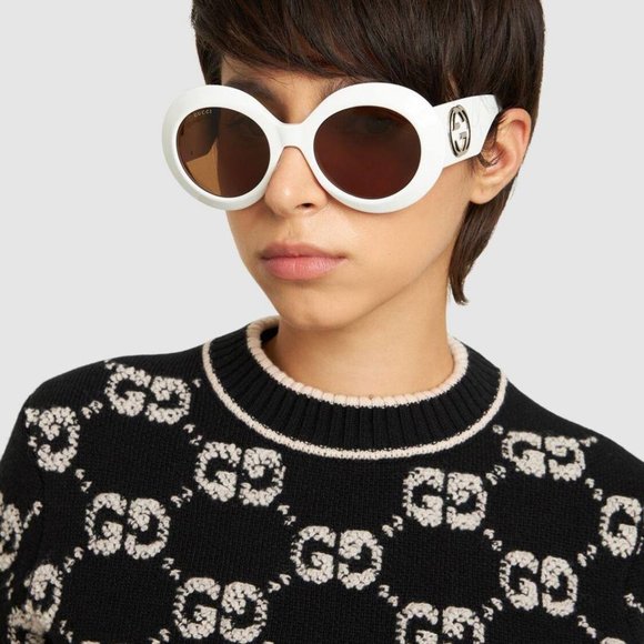 FINAL PRICE NEW GUCCI GG1647S 003 WHITE BROWN SUNGLASSES - Picture 3 of 11